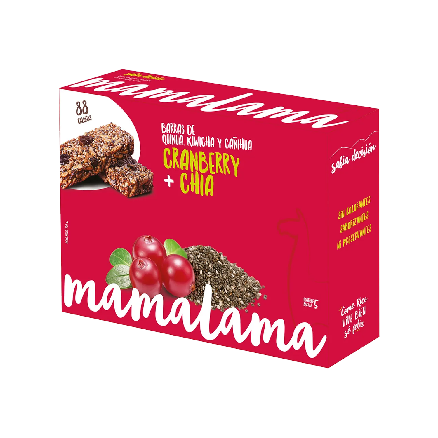 Barras Energéticas x5 De Cranberry + Chía