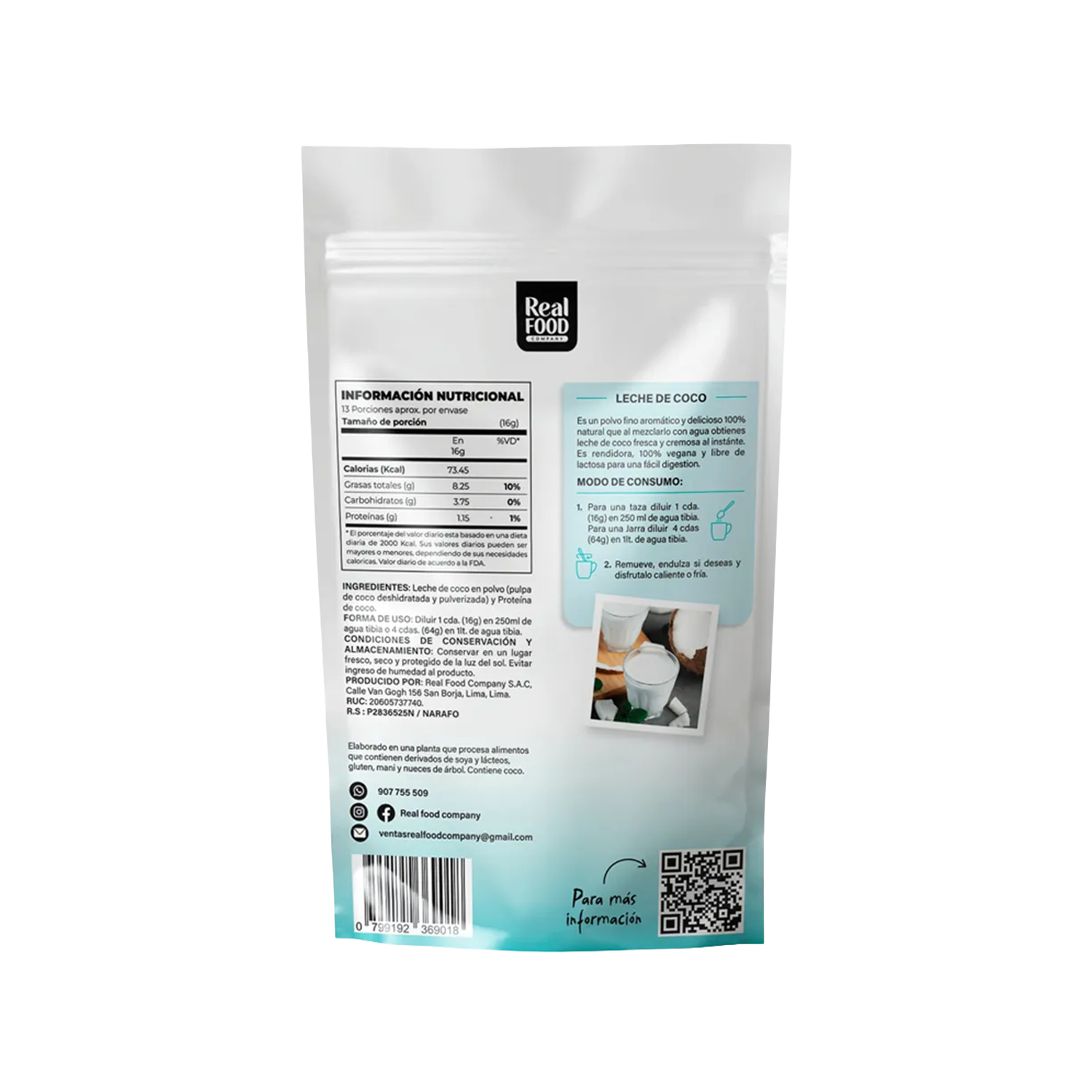 Leche de Coco 200gr - Imagen 2